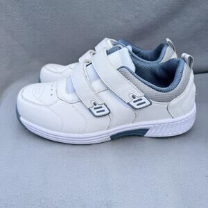 Orthofeet 652 Shoes Mens Size 8 XX-Wide White Leather Walking Sneakers
